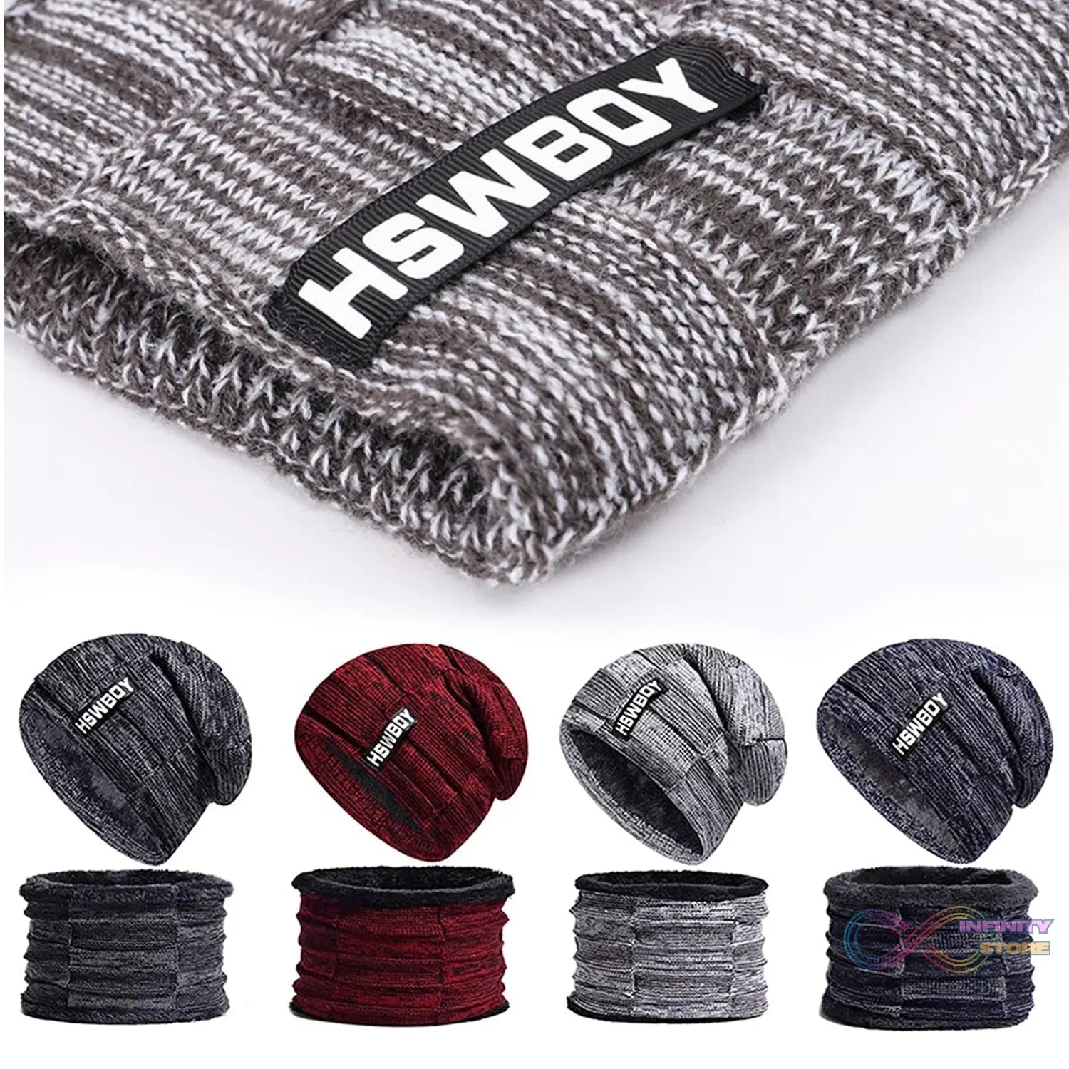 Ultra Soft Unisex Woolen Beanie Cap Plus Muffler Scarf - infinityexculsivestore.com