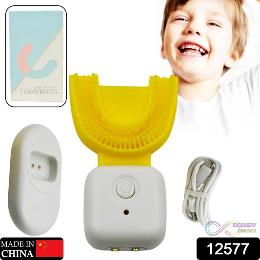 Ultrasonic Electric Toothbrush U Shaped Automatic Toothbrushes for Teeth Whitening Rechargeable, Waterproof Training Toothbrushes for Kids Children's (1 Pc) - infinityexculsivestore.com