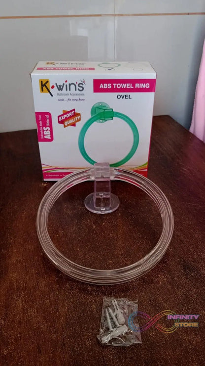 Unbreakable ABS Round Towel Ring Wall Mounted Stand / Holder (1 Pc) - infinityexculsivestore.com