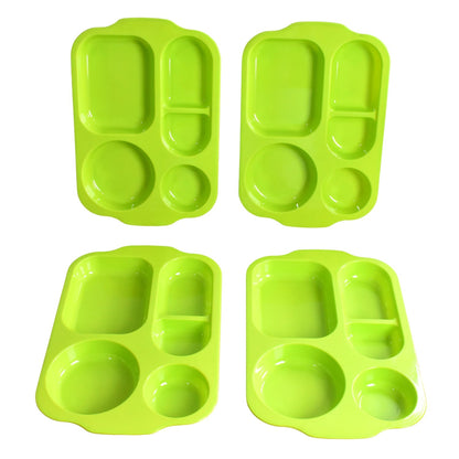 Unbreakable Plastic Food Plates / Biodegradable 5 Compartment Square Plate for Food - infinityexculsivestore.com