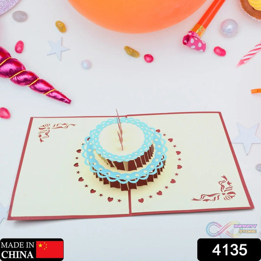 Unique 3D Pop - Up Wishing Card (Birthday): 1 Pc - infinityexculsivestore.com