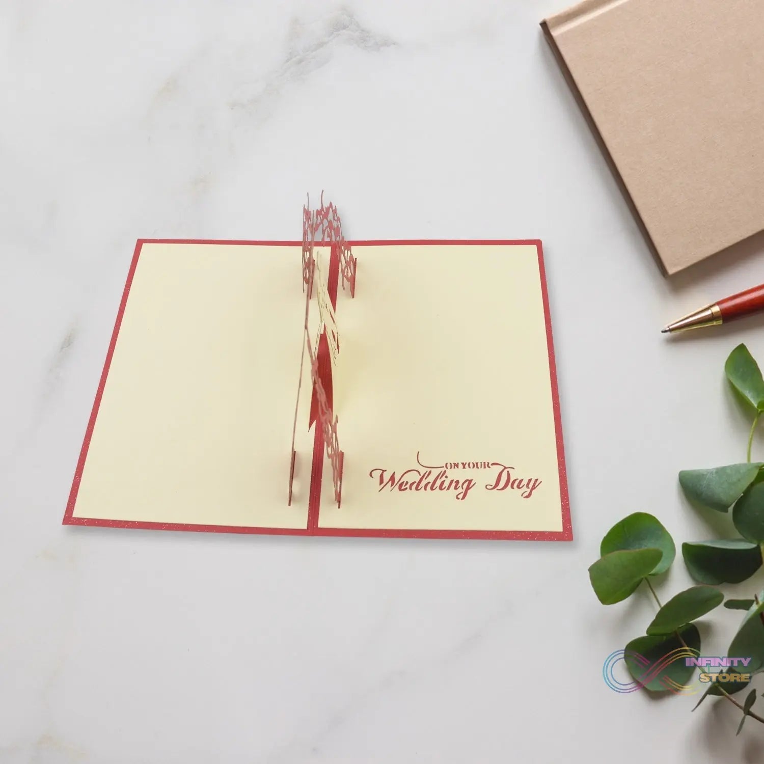 Unique 3D Pop - Up Wishing Card (Wedding): 1 Pc - infinityexculsivestore.com