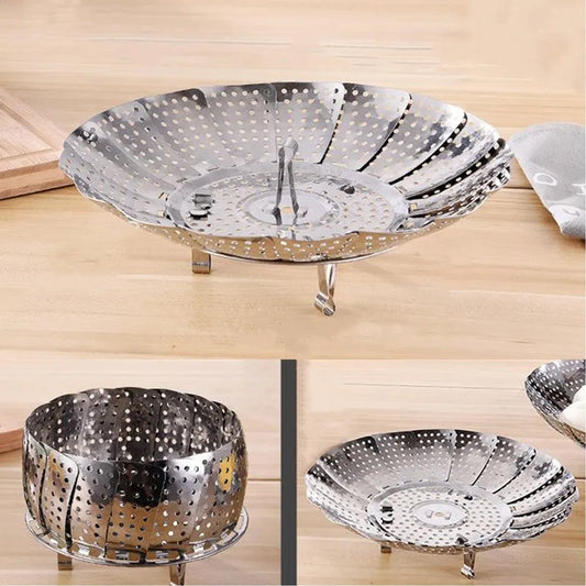 Unique Design Stainless - Steel Heaviest vegetable ,Cooking Foldable Steamer Basket for Kitchen Utensils/Dish Drying Rack/Plate Stand/ Basket - infinityexculsivestore.com