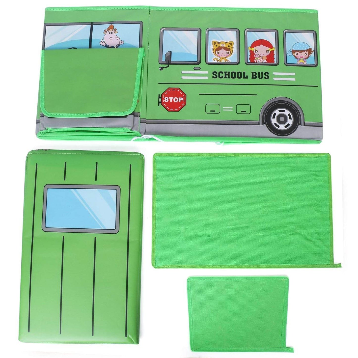 Foldable Bus Shape Toy Box Storage with Lid for Storage of Toys Basket Useful as Toy Organizer mountable Racks Surface Multipurpose Basket for Kids Wardrobe Cabinet Wood with Cloth Cover For Home Decor Books, Game, Baby Cloth (Mix Color & Design ) - infinityexculsivestore.com