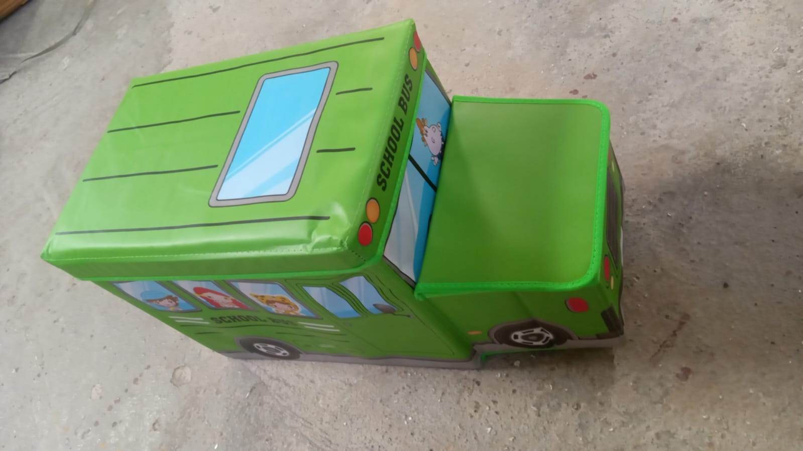 Foldable Bus Shape Toy Box Storage with Lid for Storage of Toys Basket Useful as Toy Organizer mountable Racks Surface Multipurpose Basket for Kids Wardrobe Cabinet Wood with Cloth Cover For Home Decor Books, Game, Baby Cloth (Mix Color & Design ) - infinityexculsivestore.com