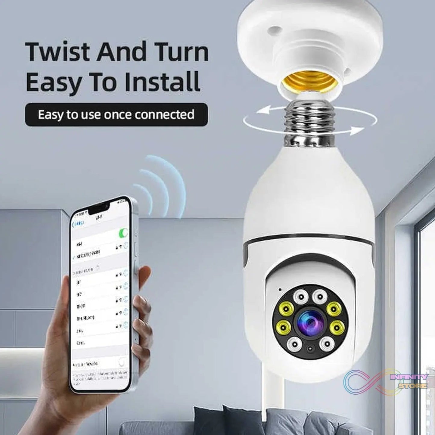 V380 Pro Fisheye 360 Degree Panoramic Wireless WiFi IP CCTV Security Camera (Pack of 1) - infinityexculsivestore.com