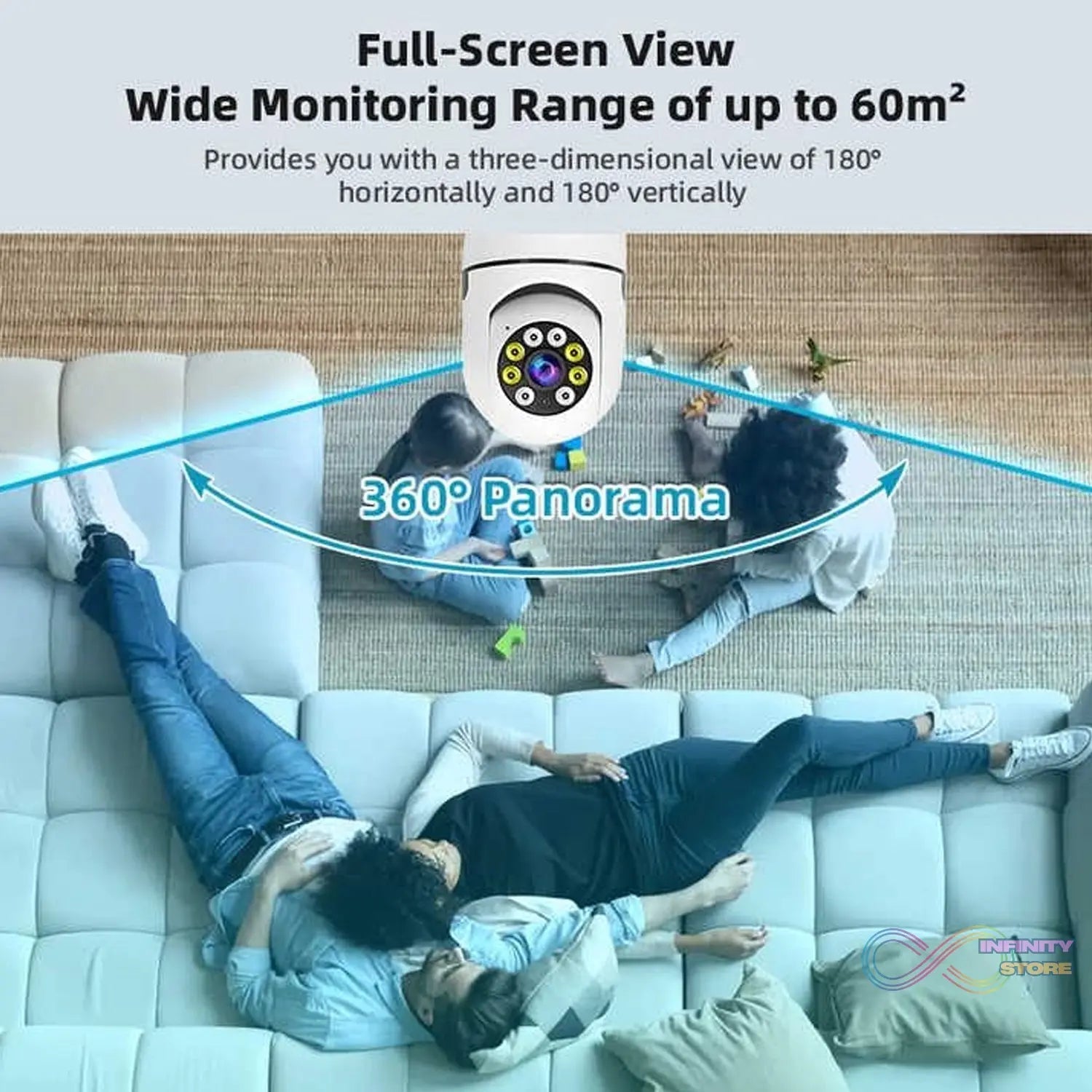 V380 Pro Fisheye 360 Degree Panoramic Wireless WiFi IP CCTV Security Camera (Pack of 1) - infinityexculsivestore.com