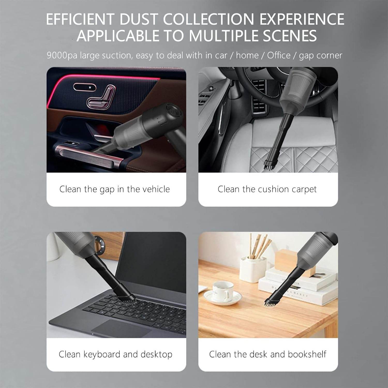 3 in 1 Car Mini Vacuum Cleaner with Blower Wireless Portable Rechargeable Handheld High Power Suction Vacuum Cleaning Machine for Home Car Computer Keyboard Cordless Air Blowing Dusting - infinityexculsivestore.com
