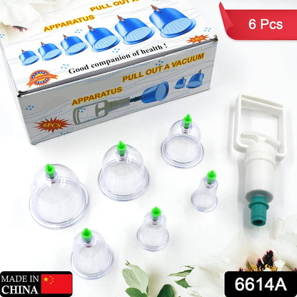 Vacuum Cupping Set 6 Pcs Kit Pull Out a Vacuum Apparatus Therapy Relax Massagers Curve Suction Pumps - infinityexculsivestore.com