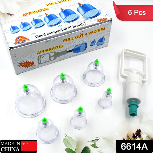 Vacuum Cupping Set 6 Pcs Kit Pull Out a Vacuum Apparatus Therapy Relax Massagers Curve Suction Pumps - infinityexculsivestore.com