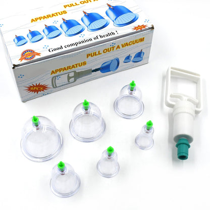 Vacuum Cupping Set 6 Pcs Kit Pull Out a Vacuum Apparatus Therapy Relax Massagers Curve Suction Pumps - infinityexculsivestore.com