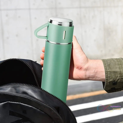 Vacuum Insulated Flask Set with 3 Cups (1 Pc / 500ml) - infinityexculsivestore.com