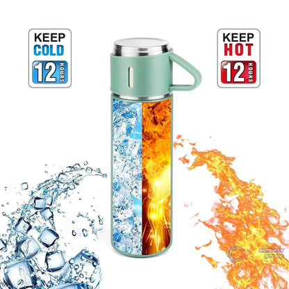 Vacuum Insulated Flask Set with 3 Cups (1 Pc / 500ml) - infinityexculsivestore.com