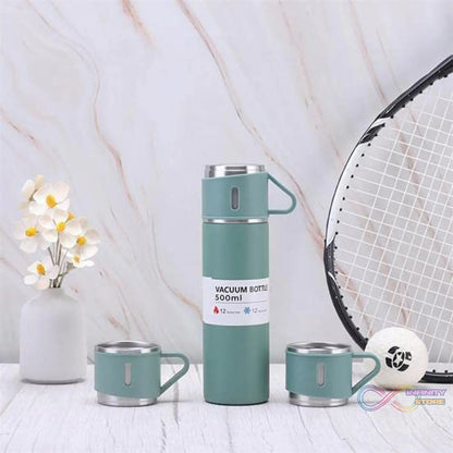 Vacuum Insulated Flask Set with 3 Cups (1 Pc / 500ml) - infinityexculsivestore.com