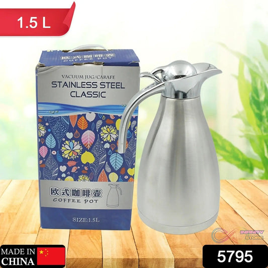 Vacuum Insulated Kettle Jug (Stainless Steel): 1.5L Sizes - infinityexculsivestore.com