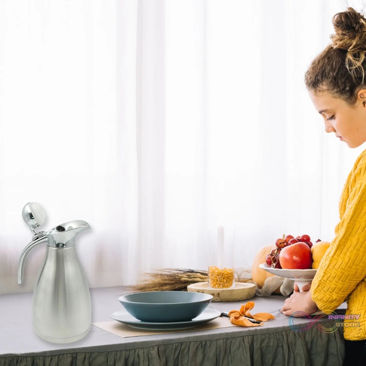 Vacuum Insulated Kettle Jug (Stainless Steel): 1.5L Sizes - infinityexculsivestore.com