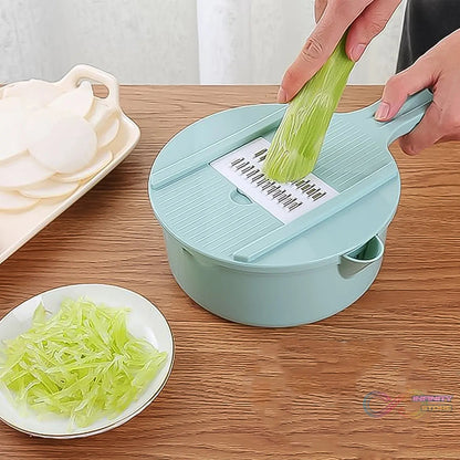 Vegetable Choppers with Drain Basket | 6 in 1 Vegetable Slicer Blades (1 Set) - infinityexculsivestore.com