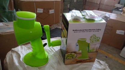 6 in 1 Multi functional Vegetable Cutter & Slicer Hand Machine Cutting, Slice, Cut Thick, Cut Silk All in one –Vegetable Chopper Cutter & Slicing Cutter Barrel - Vegetable Grater with 6 Removable Blades - infinityexculsivestore.com