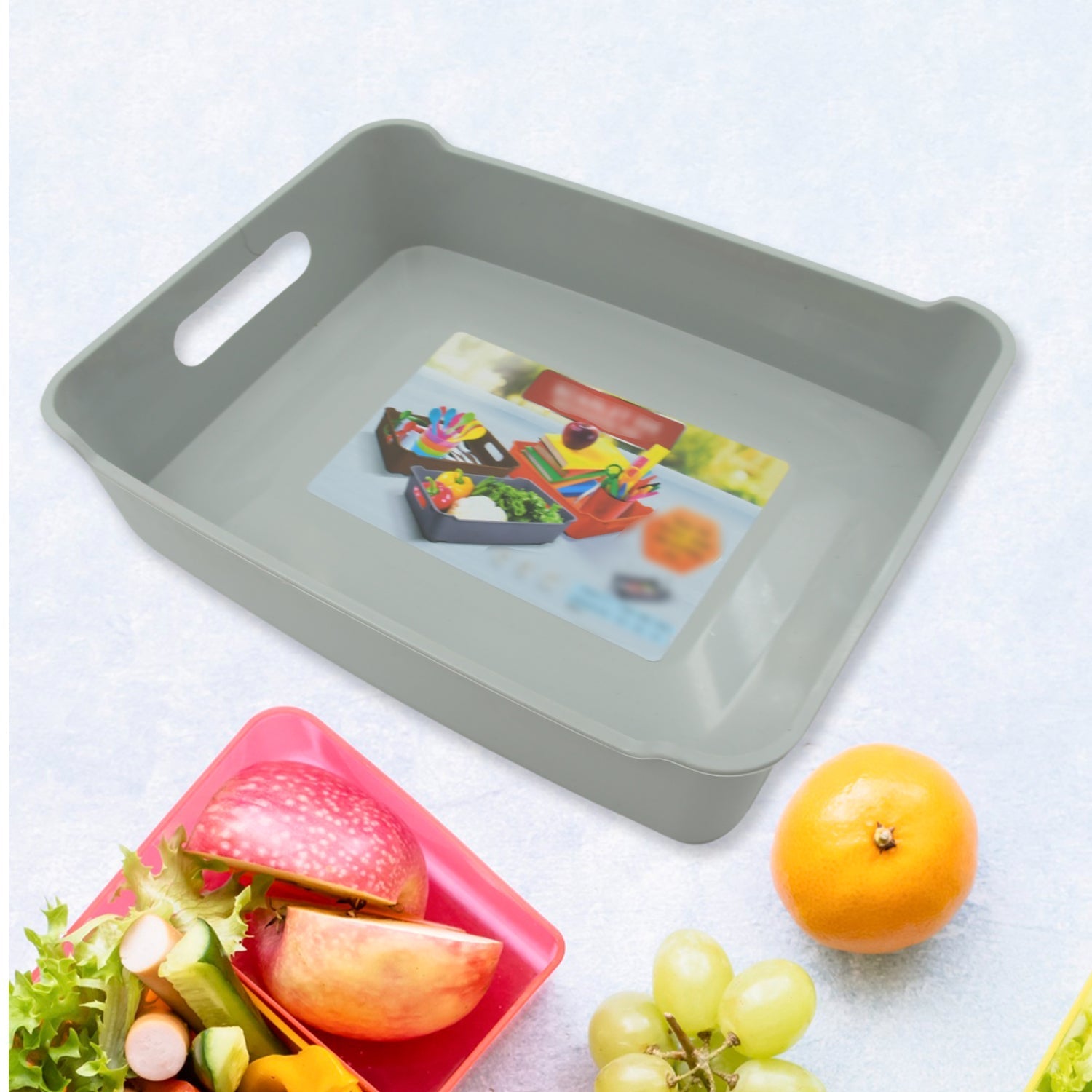 Multipurpose Organising & Storage Plastic Tray, Fruit & Vegetable/ Multi Purpose Tray, Organizer for Kitchen, Countertop, Cabinet, Bathroom Plastic Storage Basket For Store Fruits, Vegetables, Magazines, Cosmetics, Stationary Set of 3 - infinityexculsivestore.com