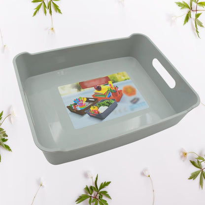 Multipurpose Organising & Storage Plastic Tray, Fruit & Vegetable/ Multi Purpose Tray, Organizer for Kitchen, Countertop, Cabinet, Bathroom Plastic Storage Basket For Store Fruits, Vegetables, Magazines, Cosmetics, Stationary Set of 3 - infinityexculsivestore.com