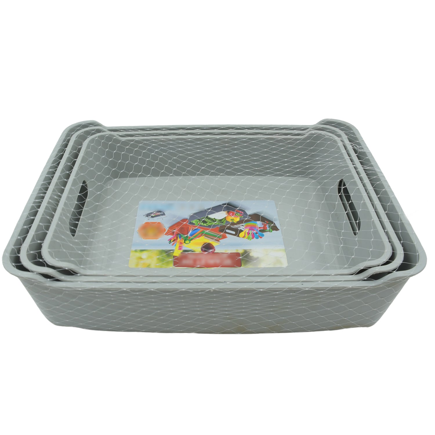 Multipurpose Organising & Storage Plastic Tray, Fruit & Vegetable/ Multi Purpose Tray, Organizer for Kitchen, Countertop, Cabinet, Bathroom Plastic Storage Basket For Store Fruits, Vegetables, Magazines, Cosmetics, Stationary Set of 3 - infinityexculsivestore.com
