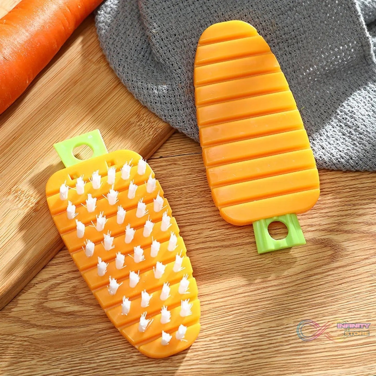 Vegetable Scrubbing Brush, Vegetable Scrubber Nonâ€‘Toxic Fruit Brush Carrot Shape Vegetable Brush for Potato for Vegetable - infinityexculsivestore.com