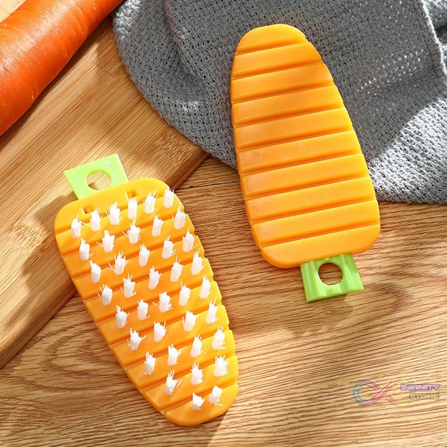Vegetable Scrubbing Brush, Vegetable Scrubber Nonâ€‘Toxic Fruit Brush Carrot Shape Vegetable Brush for Potato for Vegetable - infinityexculsivestore.com