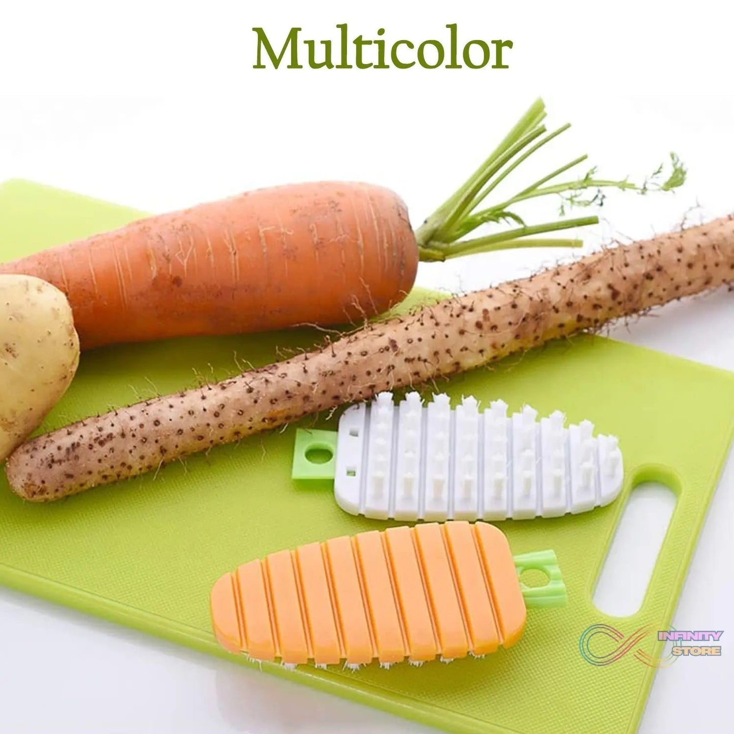 Vegetable Scrubbing Brush, Vegetable Scrubber Nonâ€‘Toxic Fruit Brush Carrot Shape Vegetable Brush for Potato for Vegetable - infinityexculsivestore.com