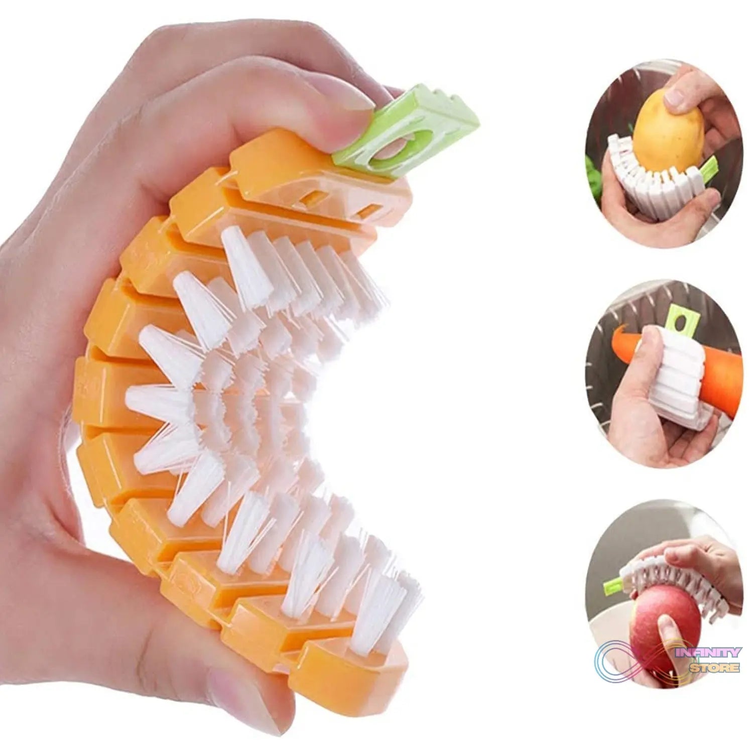 Vegetable Scrubbing Brush, Vegetable Scrubber Nonâ€‘Toxic Fruit Brush Carrot Shape Vegetable Brush for Potato for Vegetable - infinityexculsivestore.com