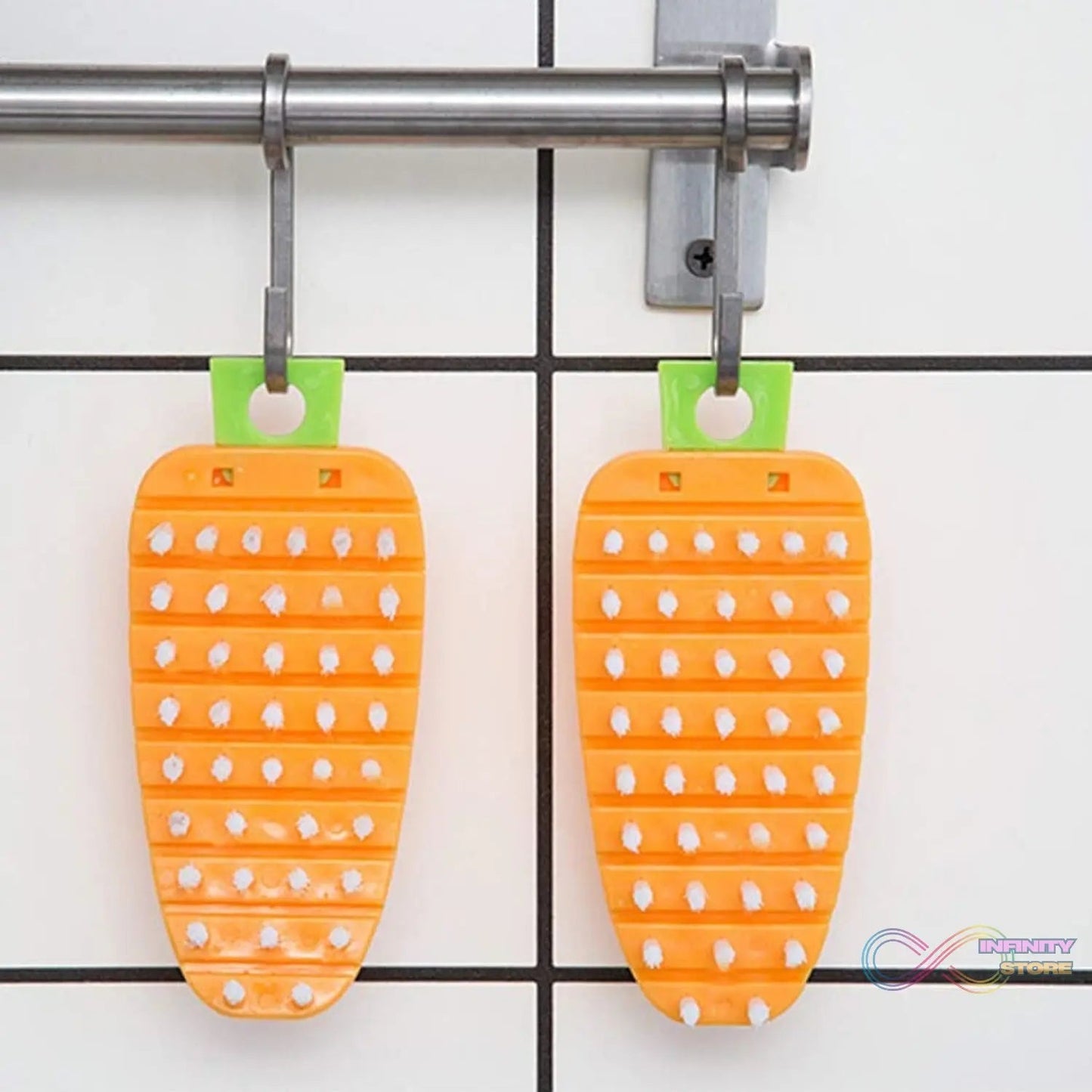 Vegetable Scrubbing Brush, Vegetable Scrubber Nonâ€‘Toxic Fruit Brush Carrot Shape Vegetable Brush for Potato for Vegetable - infinityexculsivestore.com
