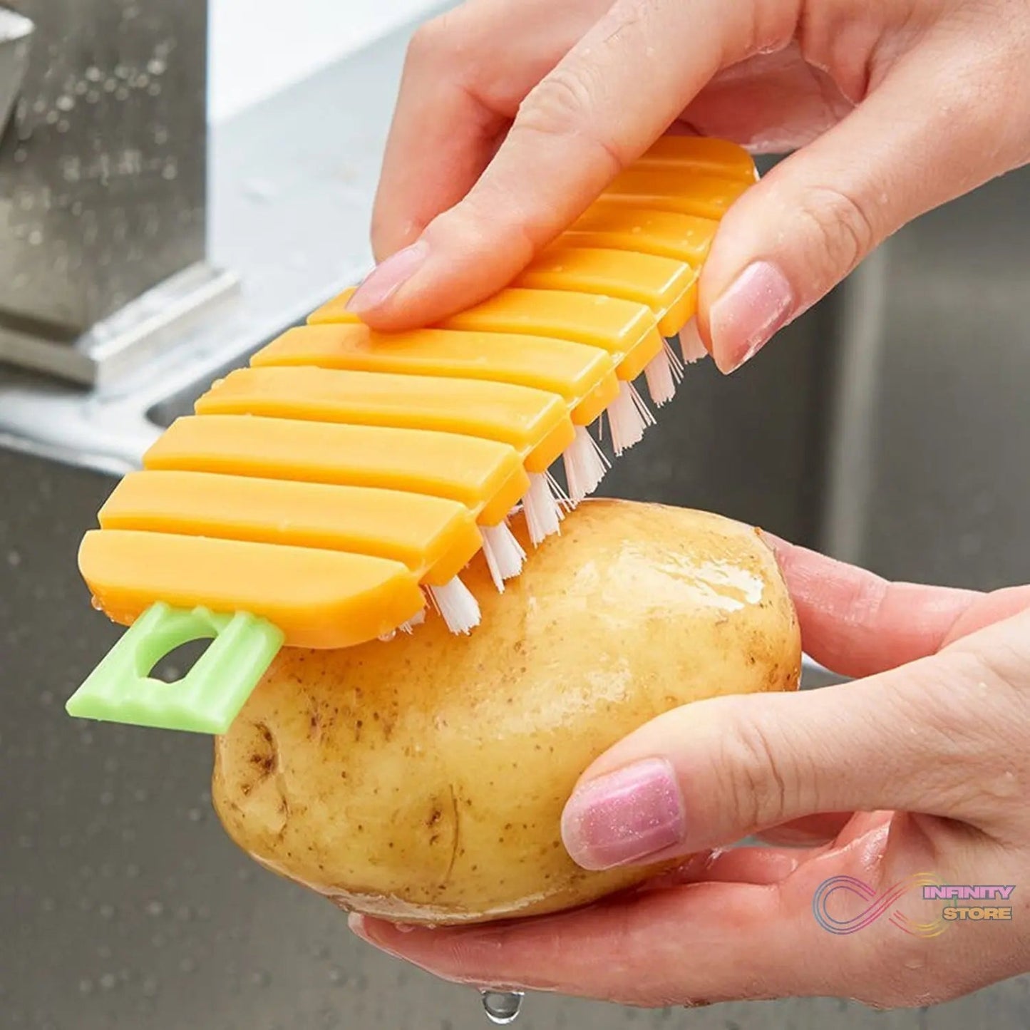 Vegetable Scrubbing Brush, Vegetable Scrubber Nonâ€‘Toxic Fruit Brush Carrot Shape Vegetable Brush for Potato for Vegetable - infinityexculsivestore.com