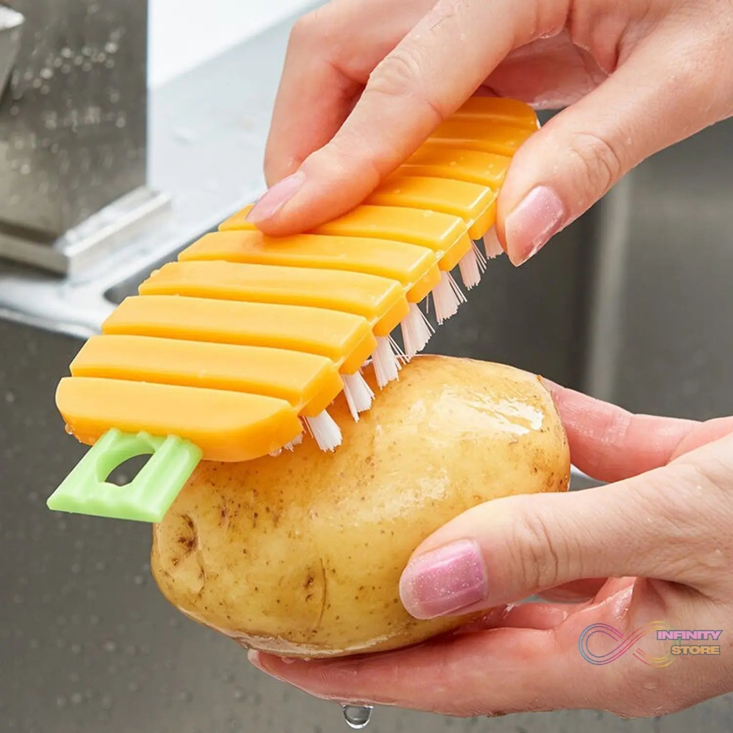 Vegetable Scrubbing Brush, Vegetable Scrubber Nonâ€‘Toxic Fruit Brush Carrot Shape Vegetable Brush for Potato for Vegetable - infinityexculsivestore.com