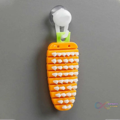 Vegetable scrubbing brush, non-toxic, carrot shape for cleaning