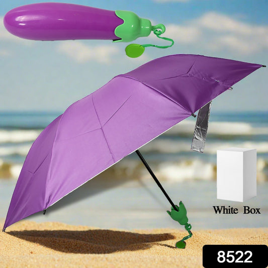 Vegetable shaped Folding Umbrella, Plastic Case Creative Fashion Folding Mini Sun Shade Rain Umbrella, Unique Umbrella, Sun & UV Protection, Cute Design (1 Pc) - infinityexculsivestore.com