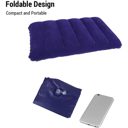 Velvet Air Inflatable Travel Pillow (Blue) - infinityexculsivestore.com