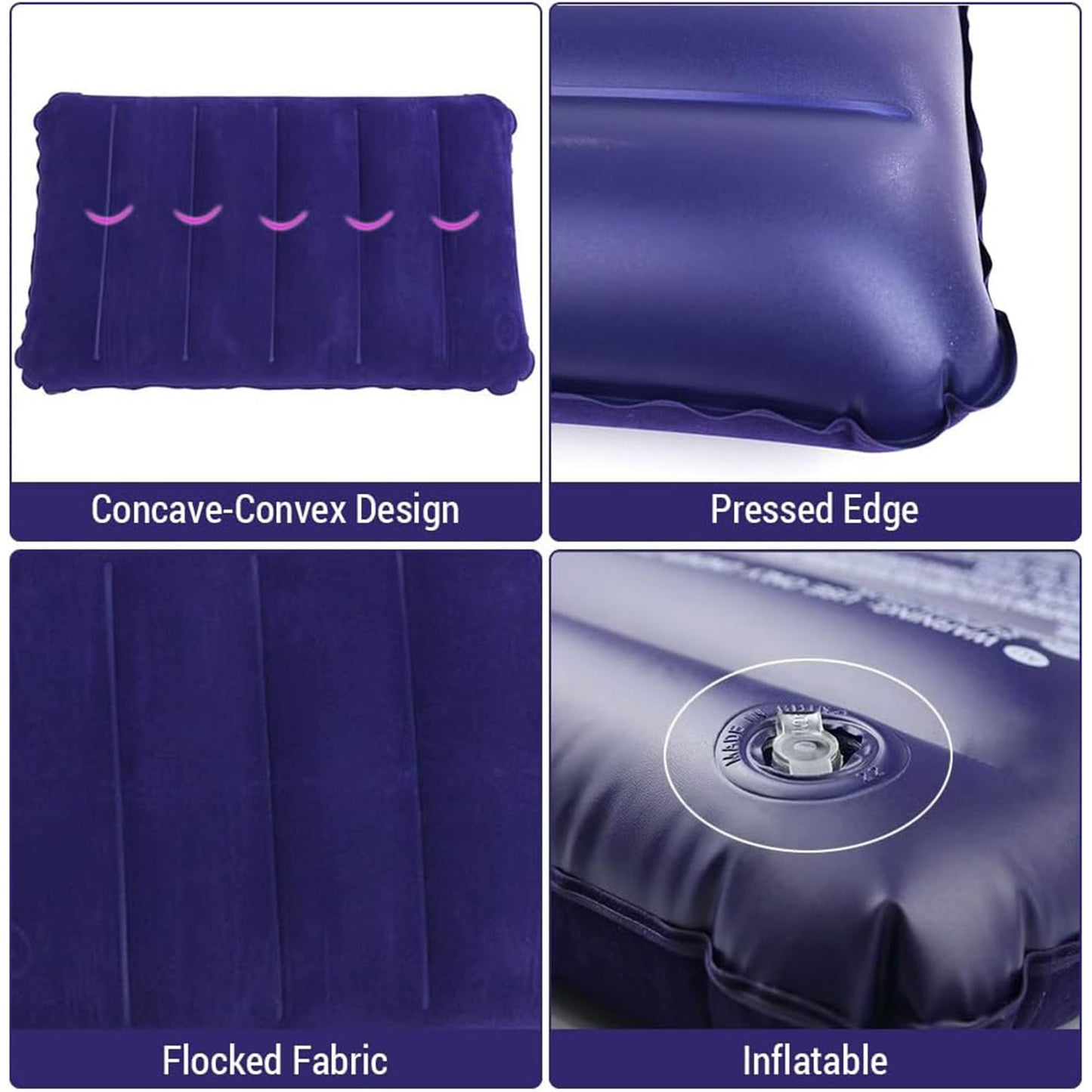 Velvet Air Inflatable Travel Pillow (Blue) - infinityexculsivestore.com