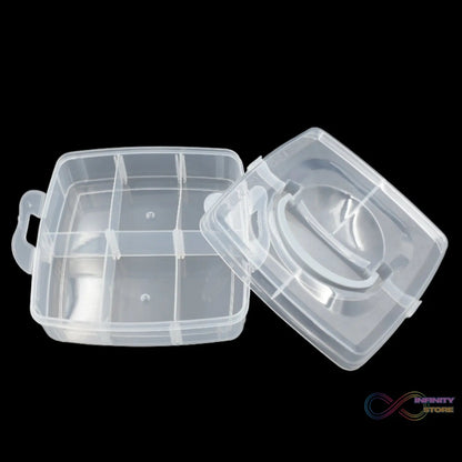 Versatile 18 - Grid 3 - Layer Transparent Plastic Organizer Box with Adjustable Dividers for Jewelry & Fishing Hooks - infinityexculsivestore.com