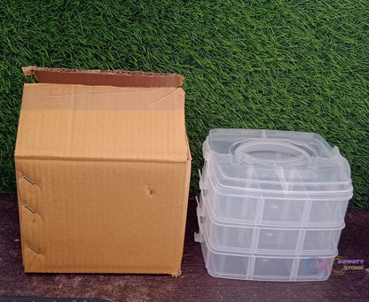 Versatile 18 - Grid 3 - Layer Transparent Plastic Organizer Box with Adjustable Dividers for Jewelry & Fishing Hooks - infinityexculsivestore.com