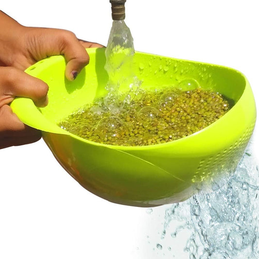 Virgin Rice Bowl Durable Plastic Strainer, Water Strainer | Vegetable & Fruits Washing Bowl - infinityexculsivestore.com