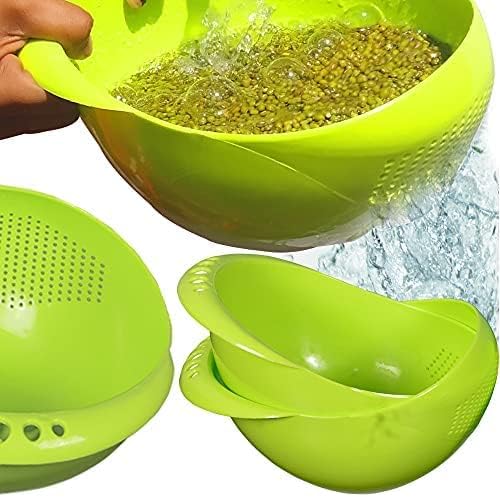 Virgin Rice Bowl Durable Plastic Strainer, Water Strainer | Vegetable & Fruits Washing Bowl - infinityexculsivestore.com