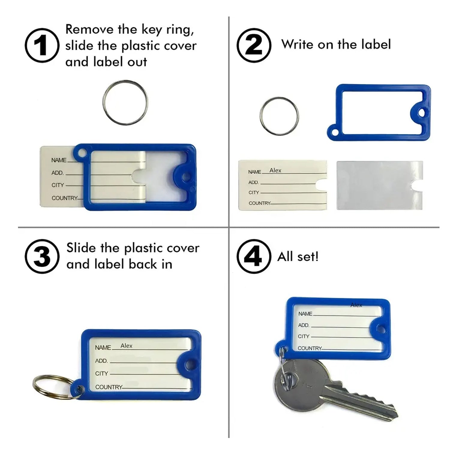 Wallet Keychain 10 pcs Set Plastic Key Custom Key Tags Key Ring Tags Numbered Key Tags Tags with Backpack Keychain - infinityexculsivestore.com