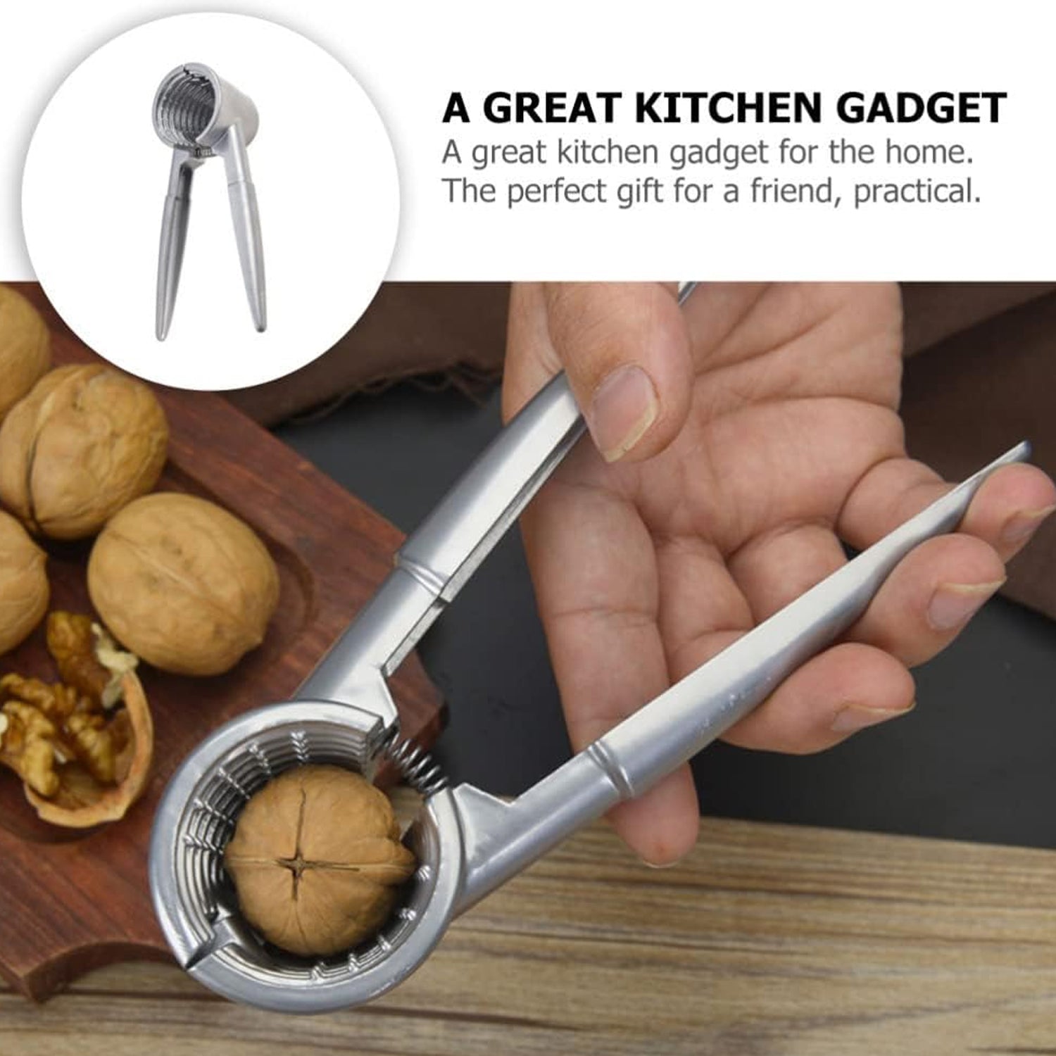 Walnut Cracker, Luxury Die Cast Stainless Alloy Nut Cutter Walnut Clamp Plier Portable Smart Walnut Akhrot Pincers Bottle Opener for Pecans, Almonds, Brazil Nuts - infinityexculsivestore.com