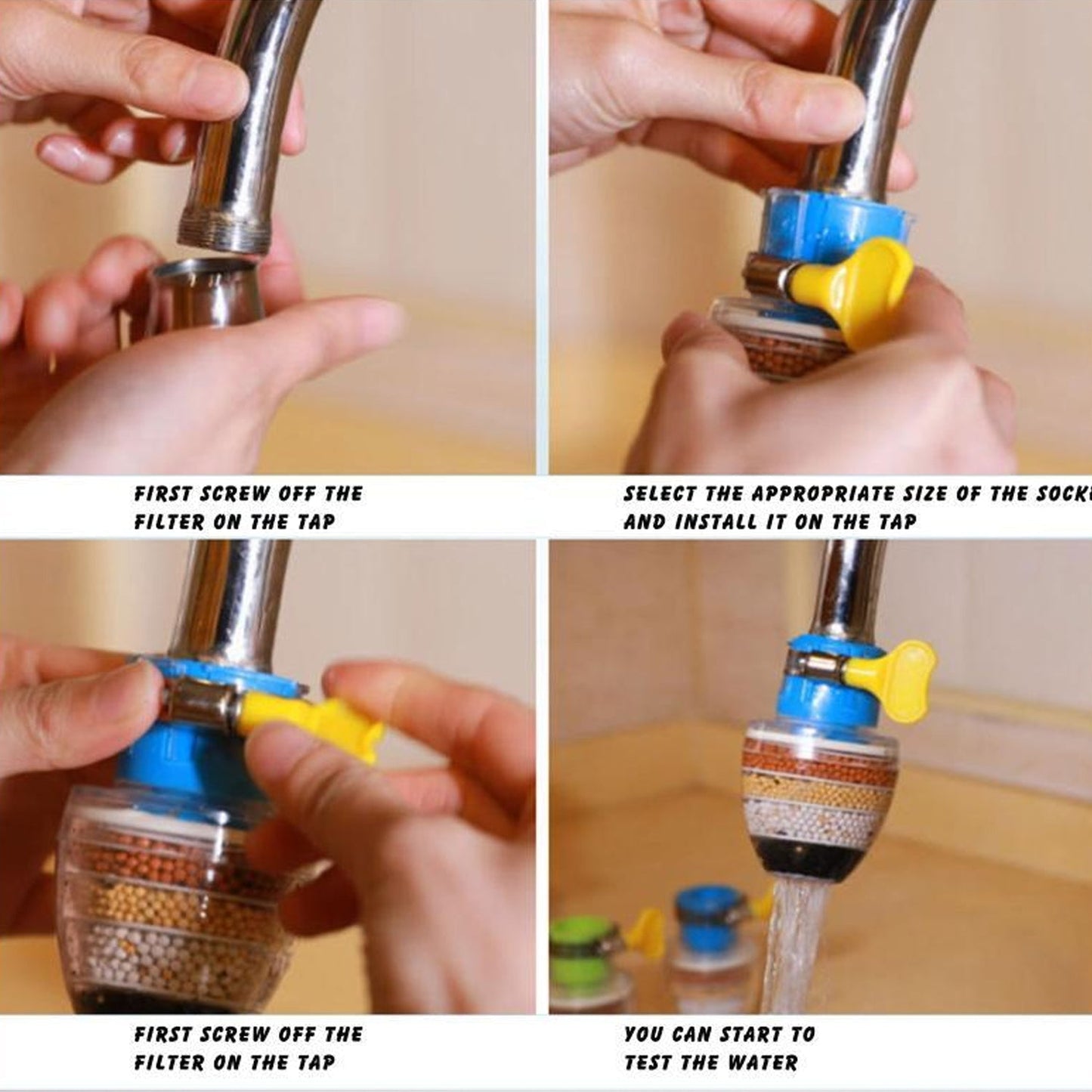 Water Faucet, Clean Purifier Filter Cartridge Water Tap, Upgrade Universal Interface Faucet Filter (Six Layer Purifier) - infinityexculsivestore.com