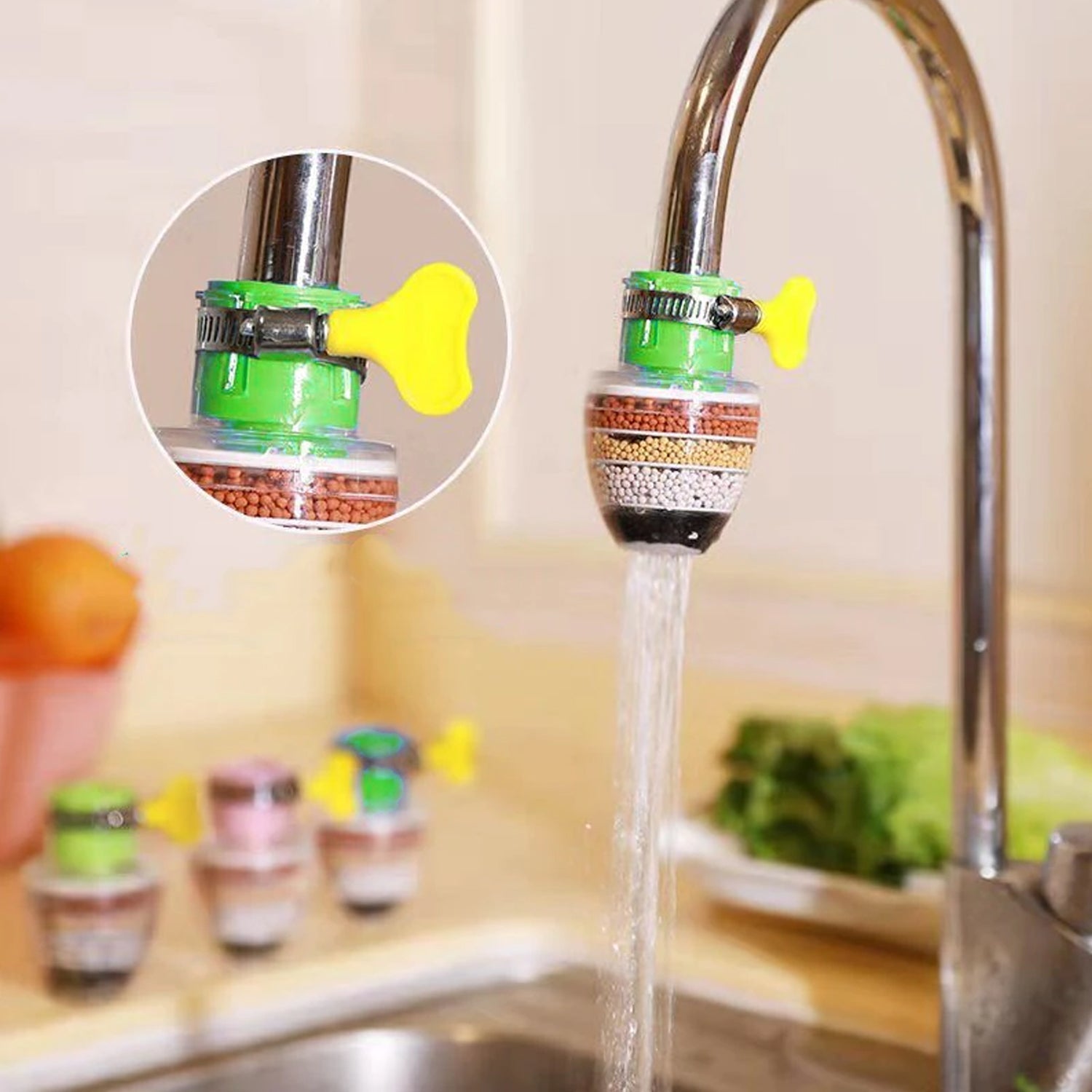 Water Faucet, Clean Purifier Filter Cartridge Water Tap, Upgrade Universal Interface Faucet Filter (Six Layer Purifier) - infinityexculsivestore.com