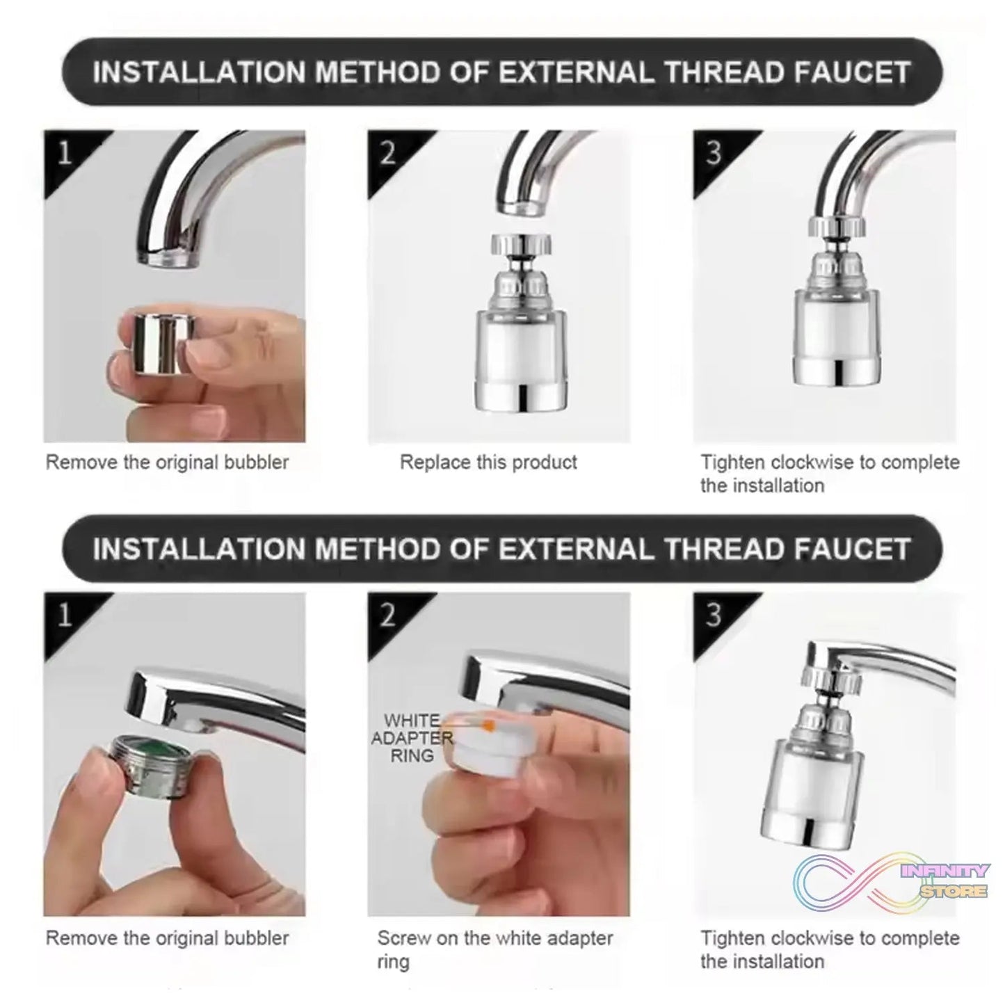 Water Faucet Extender, Swivel Faucet Aerator (1 Pc) - infinityexculsivestore.com