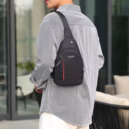 Waterproof Anti Theft Cross - body fanny pack waist bag, Shoulder Bags Chest Men Casual fashion USB Charging hook Sling Travel Bag (1 Pc / Black & Grey Color) - infinityexculsivestore.com
