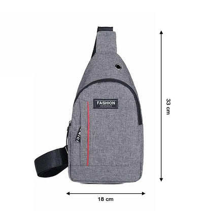 Waterproof Anti - Theft Crossbody Fanny Pack with USB Charging & Earphone Hook (Grey/Blue) - infinityexculsivestore.com
