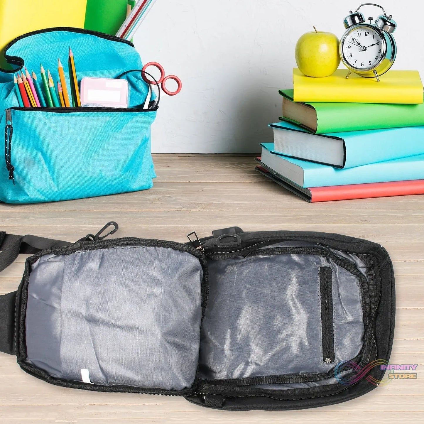 Waterproof Anti - Theft Crossbody Sling Bag – PU Leather with USB Charging - infinityexculsivestore.com