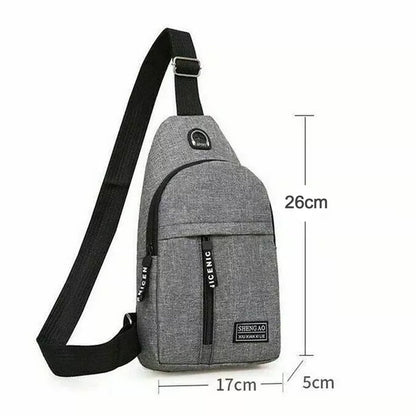 Waterproof Waist Bag, Shoulder Bags USB Charging Earphone Hook Sling Travel Bag (1 Pc) - infinityexculsivestore.com