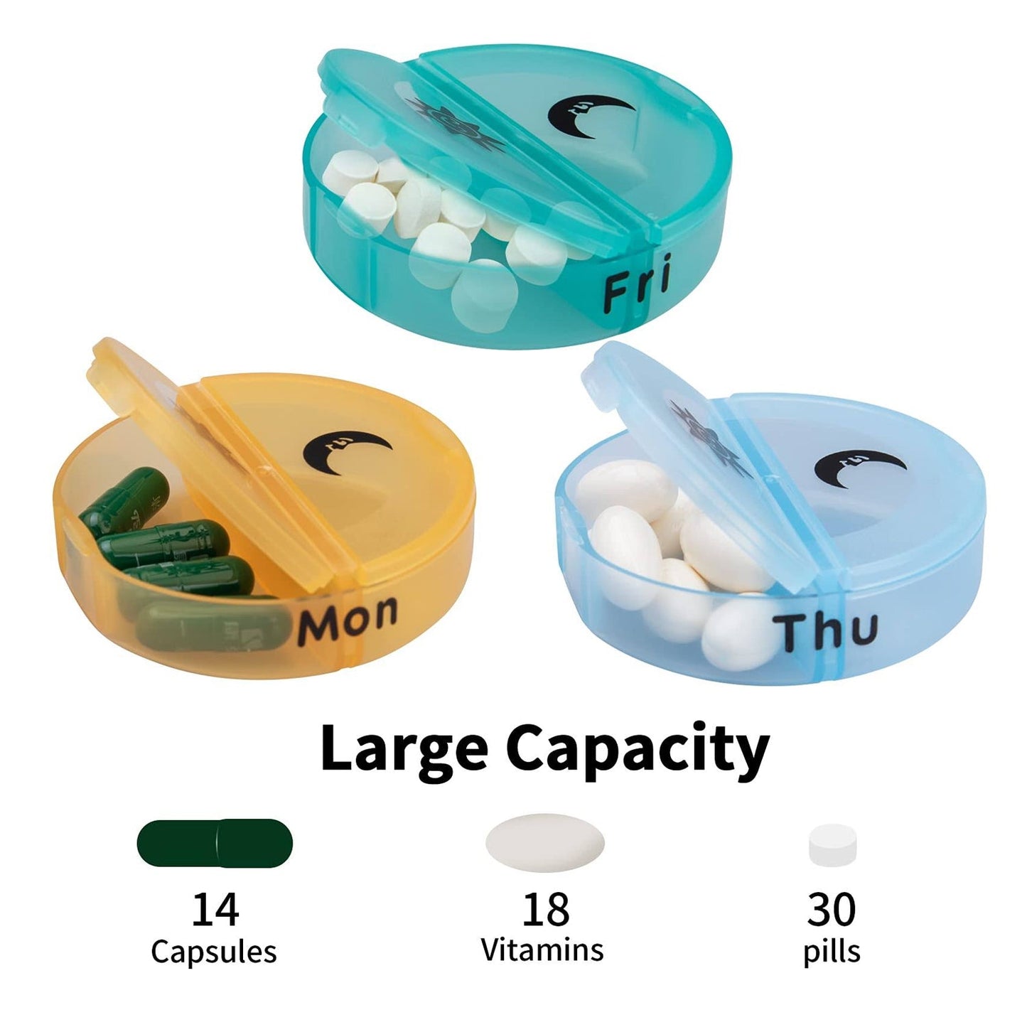 Weekly Pill Organizer 2 Times a Day Travel 7 Day Pill Box Twice a Day Daily Medicine Pill Case with Large Compartments - infinityexculsivestore.com